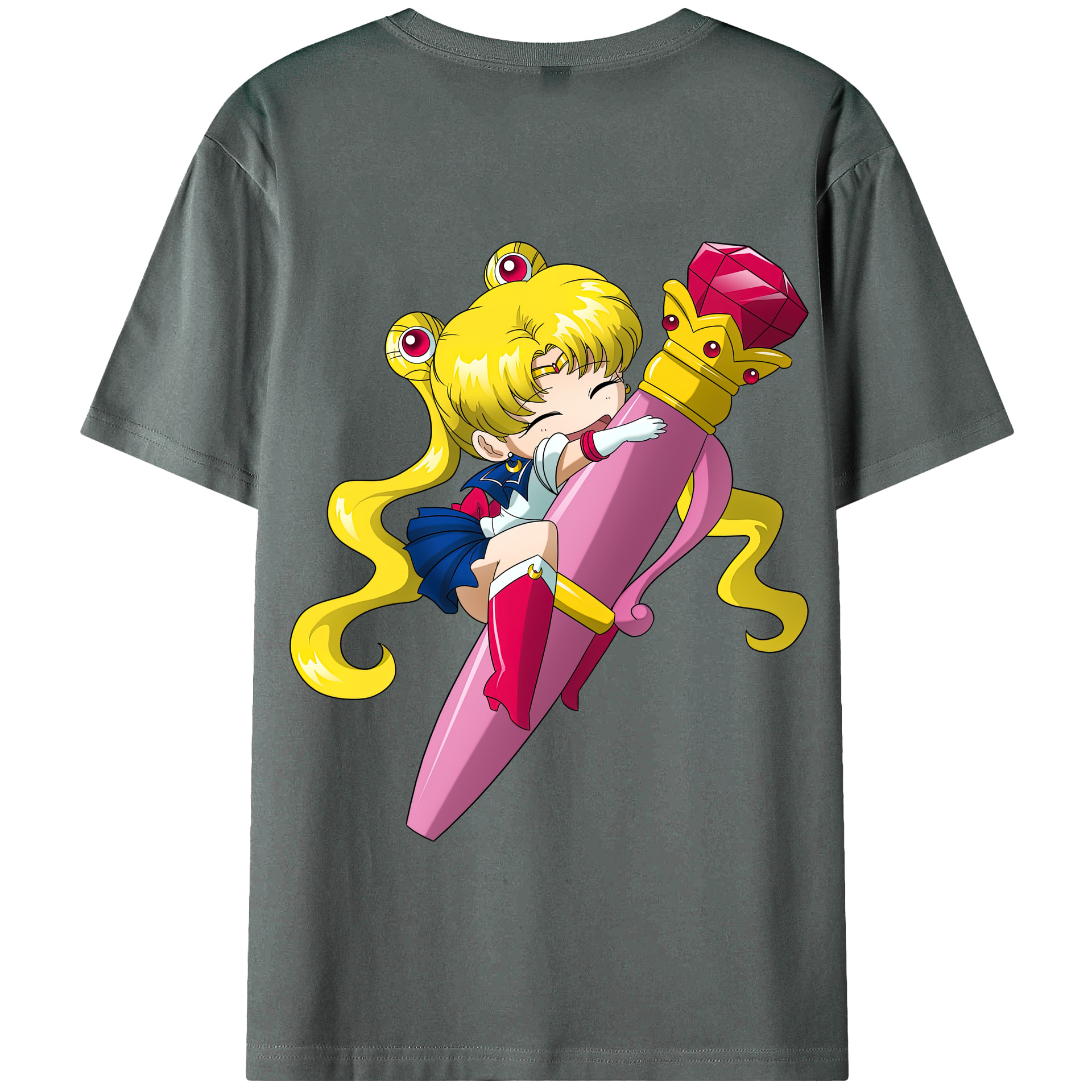 （画像用） 美少女戦士セーラームーン 月野 うさぎ つきの うさぎ Sailor Moon Tsukino Usagi 綿100％半袖Tシャツ（背面プリント）